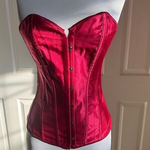 Elegant Red Satin Corset